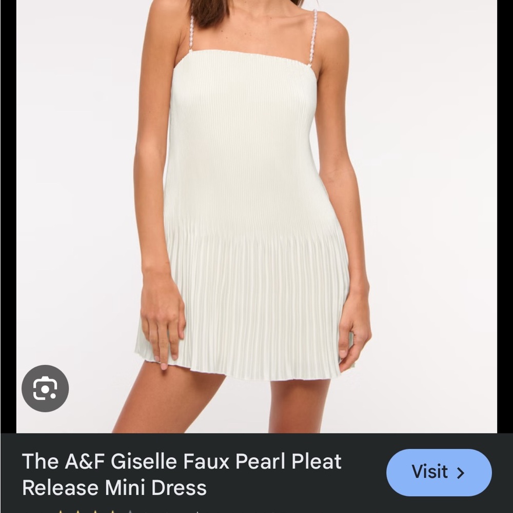 Abercrombie & Fitch Cream Pleated Mini Dress
